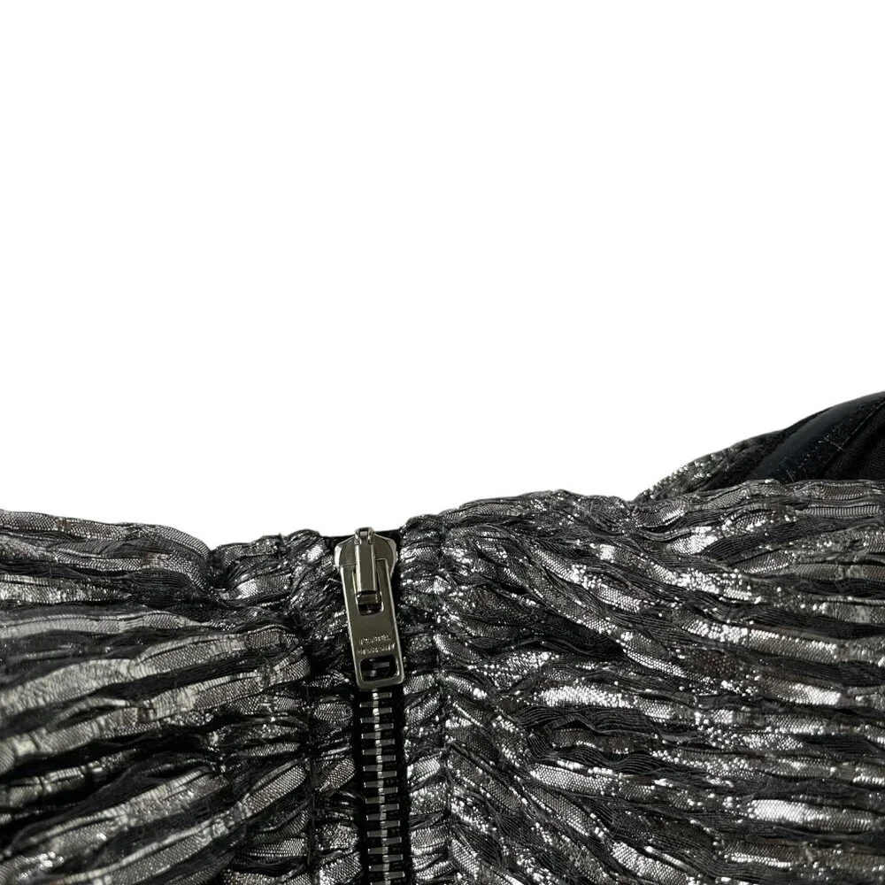 Isabel Marant Tresha Silver Metallic Bow Top Size 2 Bustier Cocktail - Picture 12 of 15